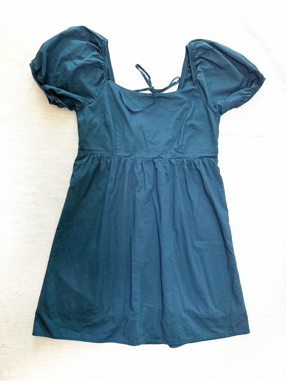 Puff Sleeve Teal Dress - AND NOW THIS